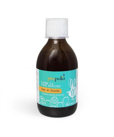 PROPOLIA - Organic - Daily mouthwash - Purifies and soothes the gums - Protection - Fresh breath - Propolis, Mint & Xylitol - 12h effectiveness - Made in France - 300 ml