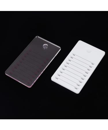 2 Pcs 2 Colors Eyelash Extension Pallet Acrylic Extension Pad Lash Tray Transparent False Lash Tray Eyelashes Display Board Eyelash Extension Hand Pallets