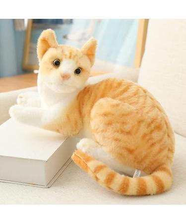 Hpory Cat Soft Toy Simulation Cat Plushie Cute Plush Cat Doll Realistic Cat Soft Plush Faux Plush Kitten Toy Pet Animal Photography Prop Room Home Decoration Companion Pets Toy Gift for Kids Orange Cat - 30cm - Buy Online on GoSupps.com
