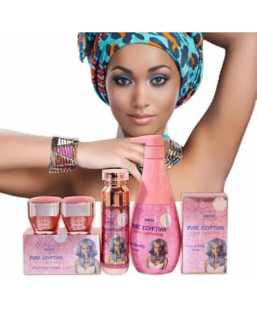  Glupa PURE EGYPTIAN OSCKAI EXTRA Brightening Kit with Pure Collagen Glutathione Vitamin C Hyaluronic Acid Kojic Acid Body Milk Serum Face Cream Soap - Buy Online on GoSupps.com