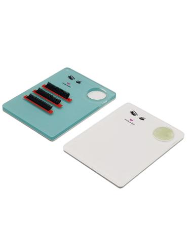 Sisiter 2-in-1 Acrylic Eyelash Extension Pallet + Round Jade Stone Set - Blue | Lash Tray Gasket for Eyelash Grafting Tool Pad - Buy Online on GoSupps.com