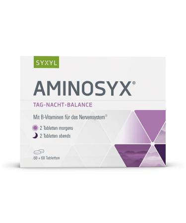 Syxyl aminosyx tablets/nutritional supplements with vitamin B complex Guarana & L-tryptophan for a regulated day-night balance/60 tablets for day & night - Buy Online on GoSupps.com