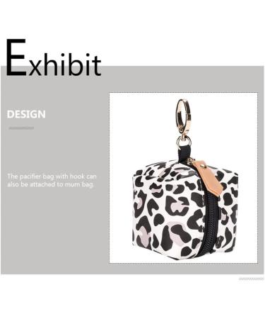 Toddmomy Leopard Print Leather Pacifier Holder Case | Stylish Storage for Toddlers & Small Children | Perfect for Diaper Bags & Strollers - Buy Online on GoSupps.com