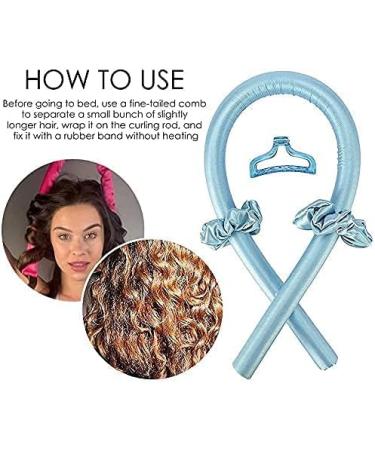 Heatless Curlers Headband Heatless Curls No Heat Wave Hair Curlers Styling Tools for Long Medium Hair Hair Curlers Make Hair Soft And Shiny(Blue) - Buy Online on GoSupps.com