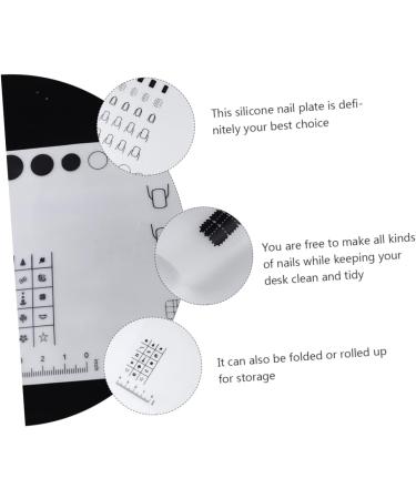 HAPINARY Nail Art Soft Silicone Pad Silicone Stamping Plate Nail Polish Practice Pad Nail Art Stamping Mat Nail Sticker Guide Nails Silicone Mat Manicure Mat 38x29cm White - Buy Online on GoSupps.com