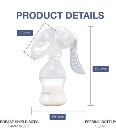 Edibaby Manual Breast Pump - 130 ml Ergonomic BPA-Free Soft & Comfortable Breast Pump Collector for Moms - Buy Online on GoSupps.com