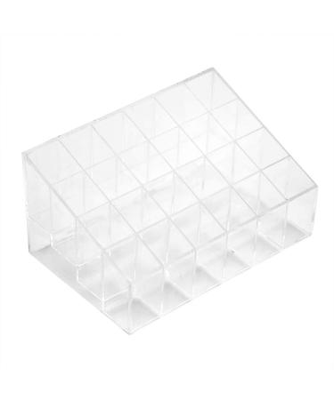 CHICIRIS Makeup Organizer Clear Trapezoidal Grid Lipstick Holder Clear Crystal Box for Ladies Used for Nail Polish Lipstick and Other Cosmetics