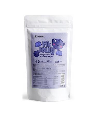 Insport Nutrition - Fit Jelly - Jelly Dessert - Sugar -free jelly - low -calorie - no fat and no carbohydrates - high protein content - powder - Blueberry Flavor - 301g blueberry 1 piece (1 Pack)
