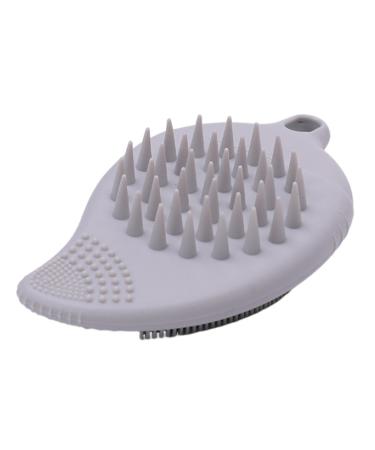 Uozonit Facial Cleanser Facial Cleanser Double-Sided Facial Cleansing Brush Made of Soft Silicone Manual Skin Care Scalp Brush Versatile Hand Scrubber Light Grey