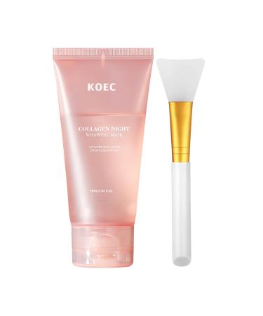 Collagen Night Wrapping Mask Peel Off Hydrolyzed Collagen Facial Mask Elasticity & Hydration Tight Skin Reduce Sagging & Dullness 2.54 fl.oz