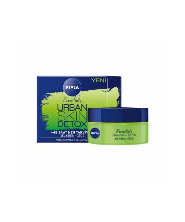 NIVEA Skin Detox Night Care + 48H Intense Hydration, moisturizing face cream with Green Tea & Hyaluronic Acid, women's care for all skin types, 50 ml