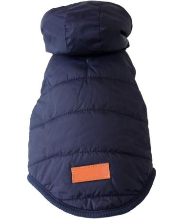 Vecomfy Fleece Lining Small Dog Hoodie Winter Jacket with Hood, Extra Warm Puppy Coat in Blue - Size S - Buy Online on GoSupps.com