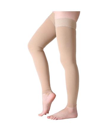 SH-Ruidu 23-32 mmHg compression stockings for thighs and thighs firm without foot prevents varicose veins socks for women and men nude X-Large