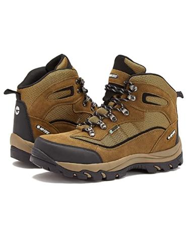 HI-TEC Skamania Mid WP Waterproof Men's Hiking Boots New 2022 Model with High Performance Rubber Outsoles - Trail Mountain and Backpacking Shoes 12 Medium Brown Tan/Dark Green/Multicolor