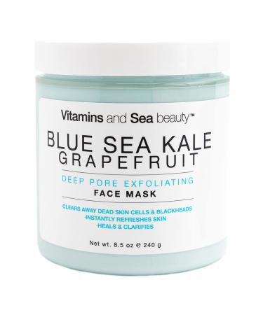 VITAMINS AND SEA BEAUTY  Exfoliating Face Mask Deep Cleansing Purifying Blackhead Pore Control with Blue Sea Kale and Grapefruit  Skincare for All Skin Types  8.5 Fl Oz - Buy Online on GoSupps.com