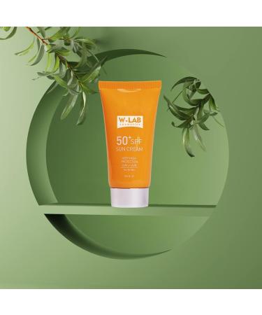 W-LAB COSMETICS 50+ SPF UVA + UVB SUNSCREEN SUN PROTECTION FACE CREAM w Hyaluronic Acid + Collagen + Centella Asiatica Extract | Very High Proctection - For all skin types - Buy Online on GoSupps.com