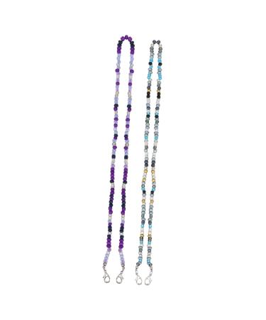 Minkissy 2 pcs glasses mask chain glasses straps Face cover hanger earrings teaer towels masking tape portable mask chain pearl glasses strap hanging chain lanyard