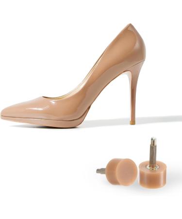 Buy HARFINGTON 5 Pairs TPU High Heel Tips - Replacement Tap Caps for Women s Heels 2.4mm Pin 7mm Round Shape Beige & Gold Tone Durable Heel Repair Caps - Buy Online on GoSupps.com