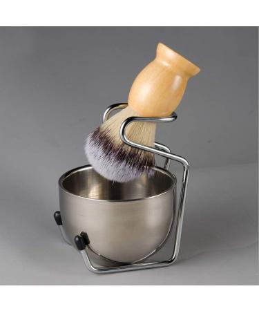Shaving Brush Stand with Bowl Stainless Steel Shaving Brush Stand Holder Razor Bowl Grooming Set Male Facial Cleaning Tools (Silver) - Buy Online on GoSupps.com