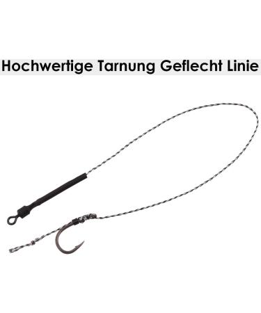 Luroad Carp Fishing Hair Rigs - 20-Part Bent Hooks Braided Accessories Boilie Rig Leaders & Stops - Size 2 4 6 8 | International Shipping - Buy Online on GoSupps.com