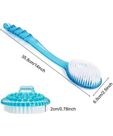 Bath Brush Back Brush for Showering | Soft Bristle Skin Massage Body Brush for Women & Men - Blue - Buy Online on GoSupps.com