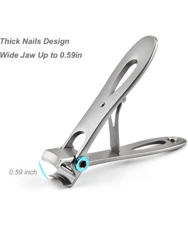 2X Nail Clipper Set Thick Toenail & Fingernail Cutter with Wide Jaw Opening Stainless Steel Kit for Men & Women Silver - Buy Online on GoSupps.com