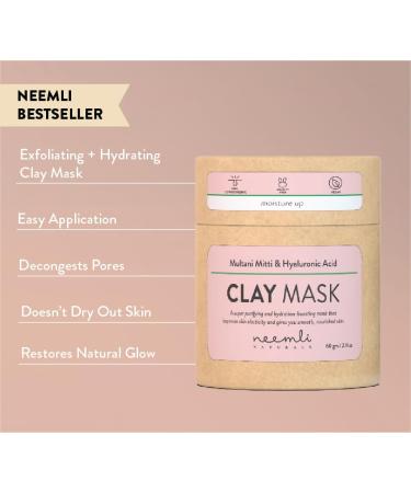 Prodsol Biotech pvt ltd Neemli Naturals Multani Mitti & Hyaluronic Acid Clay Mask Hydrates Nourishes & Softens Skin Face Mask for Glowing Skin for DeTan Detoxifying & Skin Brightening 60gm - Buy Online on GoSupps.com