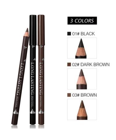 12 PCS Waterproof Eyebrow Pencil and Eyeliner Set - Natural Matte Long Lasting Makeup in Light Brown - Buy Online on GoSupps.com