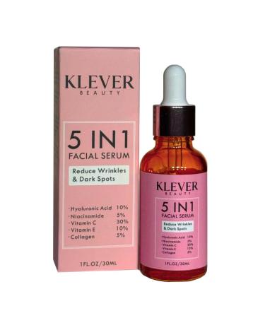 Anti-Aging Face Serum with Hyaluronic Acid Vitamin C Collagen Niacinamide & Vitamin E Hydrating Facial Treatment for all skin types KLEVER Beauty 30 ml