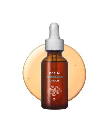 P.CALM Retinolagen Ampoule Retinol & Vegan Hydrolyzed Collagen for Pore Tightening Wrinkles and Fine Line Care Korean Glass Skin (30ml / 1.01 fl.oz)