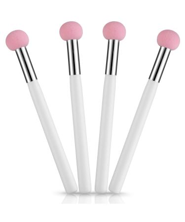 Sibba Foundation Brushes 4 PCS Makeup Setting Powder Blush Beauty Techniques Sponge Angled Stick Liquid Concealer Cream Nose Face Contour Make Up Loose Powder Puff Under Eyeline Set Pressed Blending