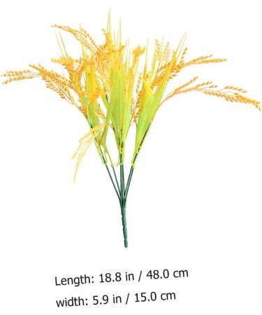 Zerodeko 12 Pcs Simulated Rice Fake Wheat Ears Wheat Ears Dried Flowers Plants Decor Natural Home Decor Rhinestone Kit for Teeth Faux Plant Artificial Bush Greenery Plastic Household Straw Yellowx3pcs 48X15CMx3pcs - Buy Online on GoSupps.com