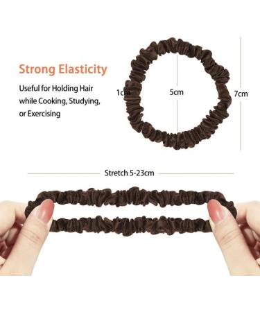 Townssilk 100% Pure 22 Momme Mulberry Silk Skinnie Scrunchies - 5pc Brown Set - Buy Online on GoSupps.com