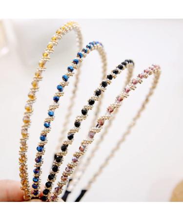 Stylish Rhinestone Hair Bands - 5-Piece Non-Slip Elastic Headbands for Dancing Parties & Everyday Wear - Buy Online on GoSupps.com