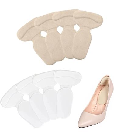 YOUDEJAVU 4 Pairs Heel Grips Heel Cushion Inserts Silicone Shoe Pads for Women Loose Shoes and High Heels Shoe Too Big Anti-Slip Heel Inserts Liners Blister Prevention and Protectors for Woman