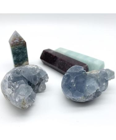 Crystal Rough Specimen Healed 1pc Small Size Natural Blue Celestite Crystal Cluster Raw Stones Ornaments Crystal Stones Purification Gifts Ore As a Gift - Buy Online on GoSupps.com