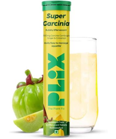 PL'IX - THE PLANT FIX ACV and Garcinia Cambogia Combo For Weight Management I 15 Effervescent Tablets Pack of 4 | Vitamin B6 & B12 Ginger & Cinnamon Extract | Boost Metabolism | For Men & Women - Buy Online on GoSupps.com