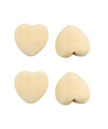 50pcs Natural 20mm Unfinished Wood Hearts Beads with Holes Eco-Friendly Wooden Handing Materials DIY Beading Craft Accessories (Heart Beads 50pcs)