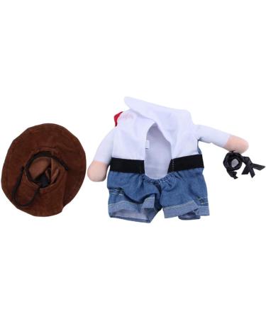 Hillento Cowboy Dog Costume with Hat | Cowboy Halloween Costumes for Dogs & Cats | Western Pet Cosplay Outfit - Buy Online on GoSupps.com