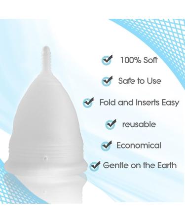 Blossom Menstrual Cup - Reusable Silicone Period Cup Set (Small White & Large Black) | Eco-Friendly Alternative to Tampons | Comfortable & Safe Menstrual Care - Buy Online on GoSupps.com