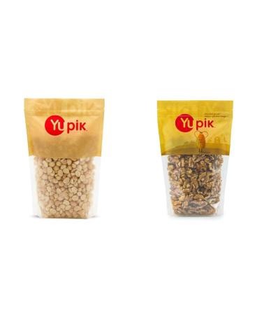 Yupik Macadamia Nuts (Pieces) 1Kg & California Walnut in Halves Nuts 1Kg 1 kg (Pack of 1) Macadamia Nuts+ California Walnut in Halves