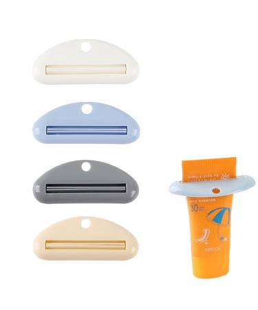 Congguan 4 pieces toothpaste donor clip toothpaste-squeezer plastic toothpaste clips toothpaste cap-cap dispersion for toothpaste hand cream cosmetics (4 colors)