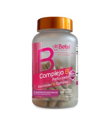 Betel Natural B Complex + (Complejo B +) with Ginkgo Biloba Capsules Full B Vitamin Spectrum - 90 Capsules