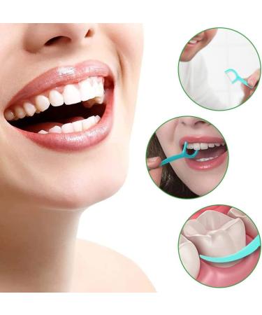 100 Pcs Disposable Dental Floss Picks - Mint Flavor - Portable Interdental Floss Sticks for Effective Tooth Cleaning at Home or On-the-Go - Buy Online on GoSupps.com