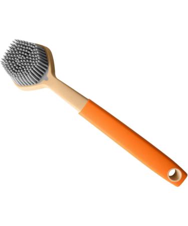 Dish Wash Brush with Handle - Dish Brush Kitchen Scrub Brush - Dish Scrubber Silicone Soft Bristles Scrub Brush Comfortable Grip Brushes for Kitchen Sink Pans Pots Skillet Cleaning Dtt - Buy Online on GoSupps.com
