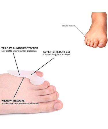 Pinky Toe Bunion Protector - Tailor's Bunion Sleeve - 2 Pair Set (4pcs) - Reduces Discomfort - Unisex Foot Care - Buy Online on GoSupps.com