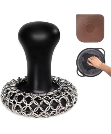 qazaa Cast Iron Scrubber and Skillet Cleaner Chainmail Scrubber for Fry Pans and Skillets - Buy Online on GoSupps.com