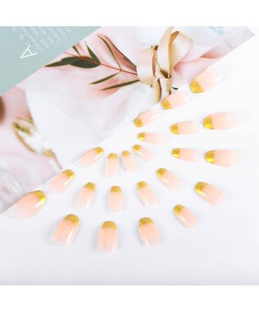 Vatocu Coffin French False Nails - Long Shiny Press On Acrylic Nail Set for Women & Girls | 24 Pieces Ballerina Full Cover Pink - Buy Online on GoSupps.com
