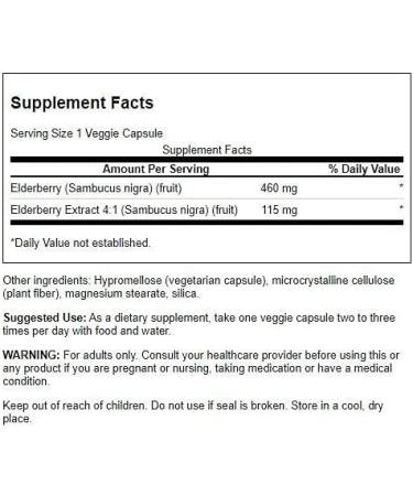 Swanson Elderberry Immune Health - 120 Vegan Capsules for Enhanced Immunity - Buy Online on GoSupps.com