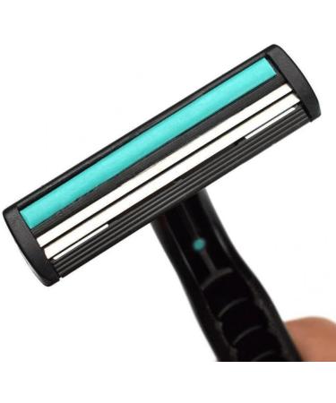Men's 10PC Portable Manual Beard Trimmer - Travel-Ready Safety Razor with Rubber Grip | Ideal for Home & Hotel Use - Green - Buy Online on GoSupps.com